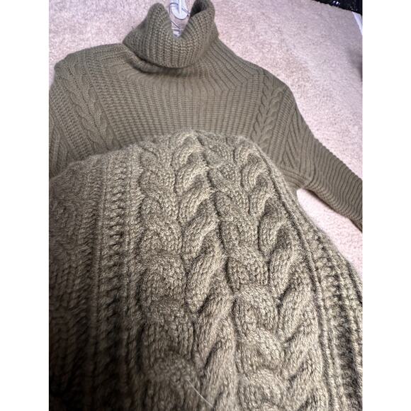 Banana Republic x Todd Duncan Scottish Cashmere Cable Knit Sweater Green Sz XS - Picture 7 of 14